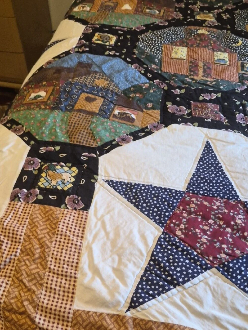 jcpenney Multicolor Patchwork Cottage Quilt with Stars